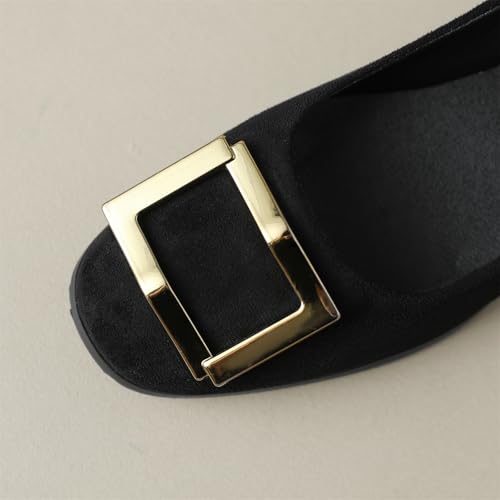 Women's Retro Square Closed Toe Pump Metallic Pull-On Chunky Low Block Heel Classic Work Office Church Casual Comfort Dress Shoes Business Party Shopping Dating Daily Wear Pumps4