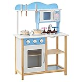 Hochwertige Materialien: WOLTU legt großen Wert auf die Sicherheit und Gesundheit von Kindern. Diese Spielküche ist aus natürlichem Massivholz und hochwertigem MDF (Klasse E1) verarbeitet. Durch perfekte Verarbeitung werden alle Kanten und Ecke abgerundet, um die sichere Nutzung zu gewährleisten. Zudem wird die Oberfläche mit umweltfreundlichem Lack auf Wasserbasis beschichtet. Diese WOLTU Kinderküche entspricht den Normen CE und EN71.