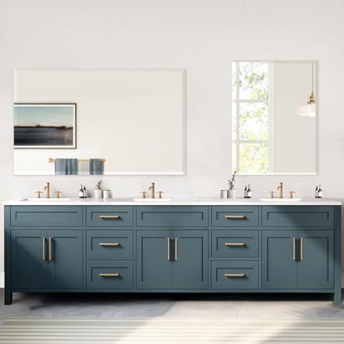 Mirrorons Beveled Mirror, Wall Mirror 24x32 & 48x30 Inches, Frameless Rectangle Bathroom Vanity Mirror with Beveled Edge, Hangs Horizontally or Vertically. Upgraded Shatterproof Mirror 2PC