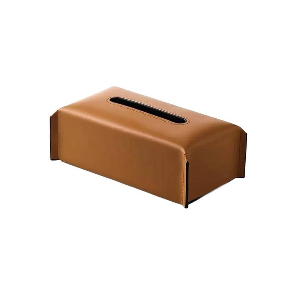 Tissue Box Case Living Room Holder Desktop Home Tabletop Decoration(Brown)