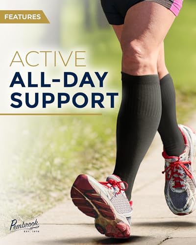 Image of Pembrook Bamboo Viscose Light Compression Socks - 3 Pairs | 8-15 mmhg Compression Socks | Knee High Comfort Support Socks