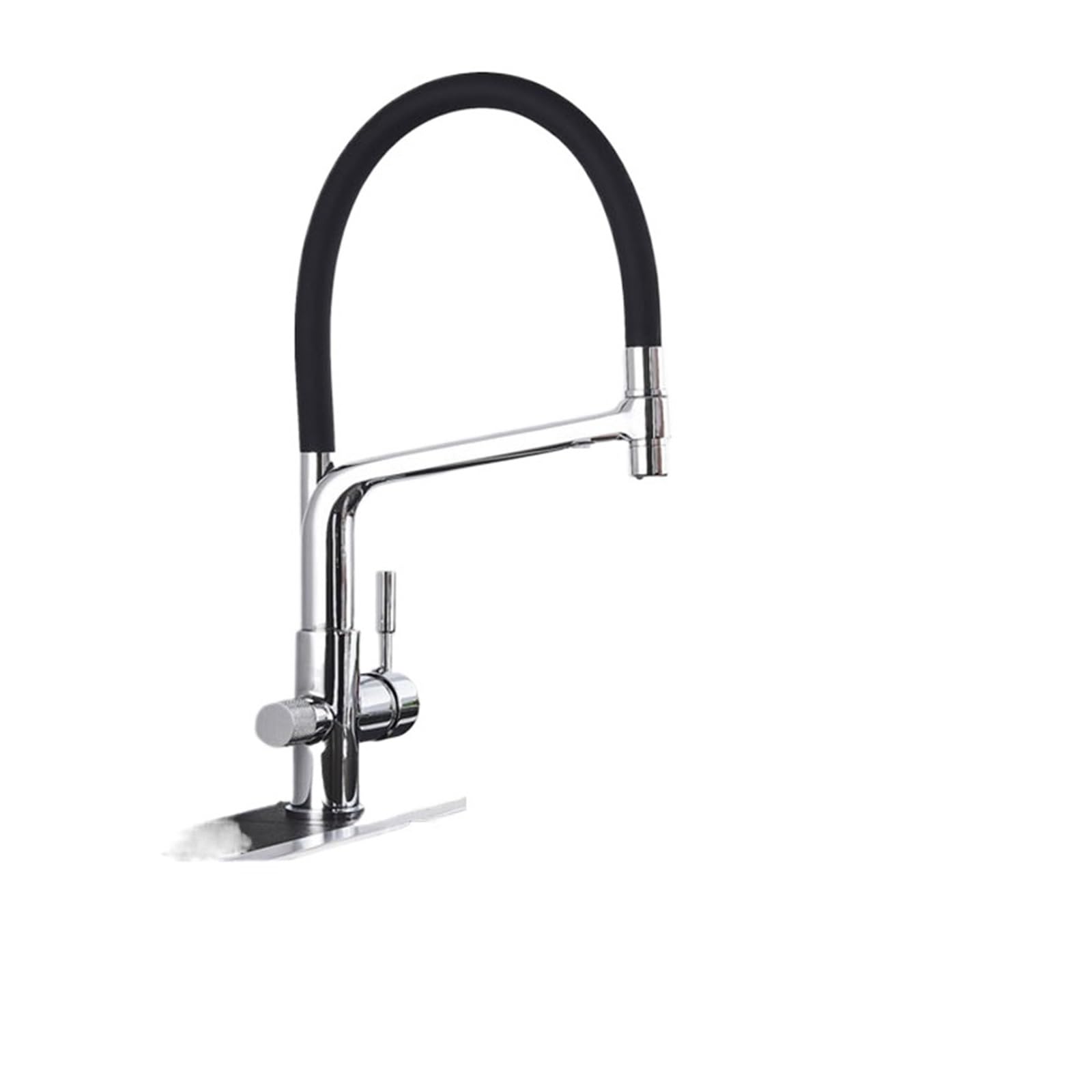 VDOQTLJT 1PCS Gold Kitchen Faucet Dual Spout Filtered Mixer 360 Degree Rotating Water Purification Function Crane(Cromo)