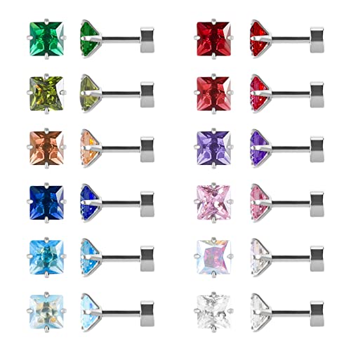 Boucles d'oreilles en acier chirurgical et oxyde de zirconium au fini plaqué or d'exception