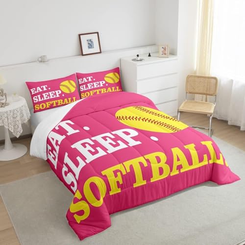 Image of Feelyou Softball Bedding Set Toddler Size 3Pcs for Girls Boys Kids