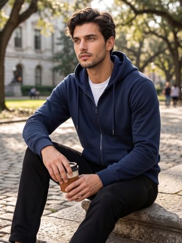 Image of XENOVAURBAN Zipper Hoodie for Men /Women | Unisex fit Cotton Fleece Hooded Sweatshirt - Zipper