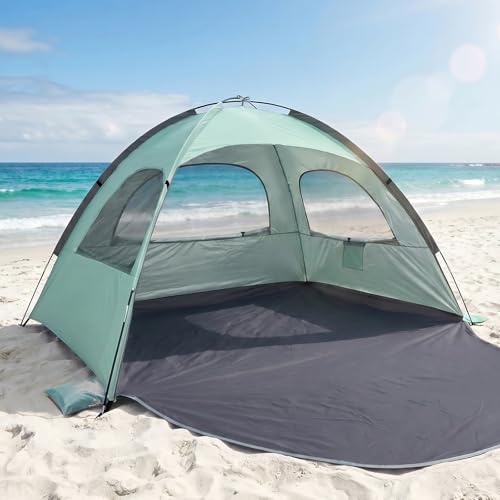 WhiteFang Beach Tent Anti-UV Portable Sun Shade Shelter for...