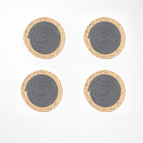 SZQ-Sets de table Set de table rond, tapis tissés à la main de tapis d'isolation thermique de tapis de verre de vin rouge de verre de caboteur de vin rouge occidental de restaurant 20-36CM dans le dia Cover