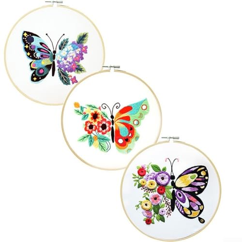 Inspire Family Bonding coinvolgente tema farfalla per fai da te kit punto croce progettato per nuovi artigiani e bambini (con cerchio A)