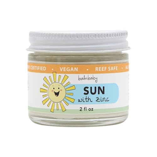 BALM! Baby SUN! Kids Mineral Formula With Non-Nano Zinc Oxide In Glass Jar or Eco Stick - Vegan, Natural Ingredients - For Body &amp; Face (2oz Glass Jar)