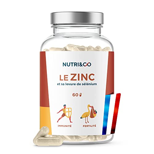 ZINC Bio-Actif et Sélénium - Zinc Gluconate et Liposomal - 100% des AR - Complément Alimentaire Immunité & Peau - Fabriqué en France - 60 gélules Haute Absorption - Nutri&Co thumbnail