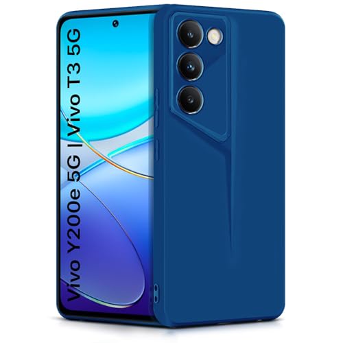 Image of WOW IMAGINE Slim Back Cover for Vivo Y200e 5G | Vivo T3 5G | Blade Series Ultra Thin Case with Lightweight Design | Camera Protection | Soft Matte Silicone Flexible Mobile Case - Blue