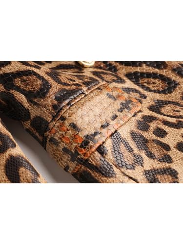 Leopard Printed Vintage Blazers Women Notched Collar Fashion Long Sleeve Slimming Double Breasted Coat Female Jacket4
