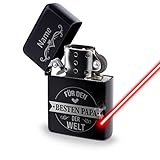 PR Print Royal Benzin-Feuerzeug selbst gestalten - mit Name gravieren - Bester Papa auf der Welt - Sturmfeuerzeug mit Gravur, Benzin nachfüllbar I Personalisiertes Geschenk, Schwarz