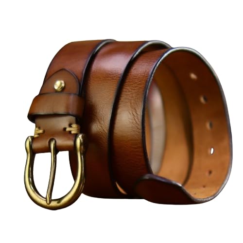 Ceinture en cuir de vachette pleine fleur pour un style casual denim