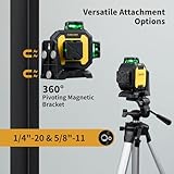 Firecore Laser Level with Receiver, Laser Level Self-Leveling 3 X 360° Adjustable Brightness Cross Line Laser Green Laser Level, Include Hard Carry Case, FD40 Receiver, Target Plate and Type C Charge - Image 4