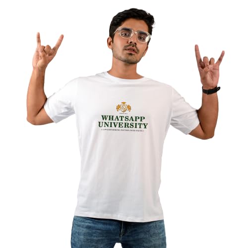 THE WITTY WOLFWhatsapp University Unisex Regular Fit Casual T-Shirt