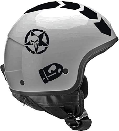 Pimastickerslab The Punisher Lot de stickers étoile militaire pour moto, voiture, réservoir de voiture, code 1717 (070 noir)