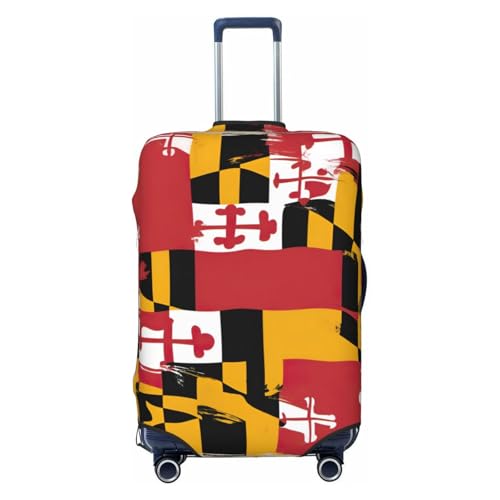 Maryland Flag Print Luggage Suitcase Cover Protector Luggage Washable Covers With Concealed Zipper
