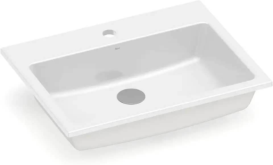 Cuba de sobrepor com mesa 550x420 PQ55 Branco - Roca