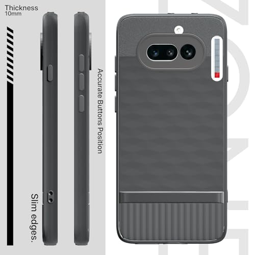 Image of Pikkme Back Cover for Nothing Phone 4a 5G Soft Grip 3D Hexa Cube Texture Silicone Bumper Case (Grey)