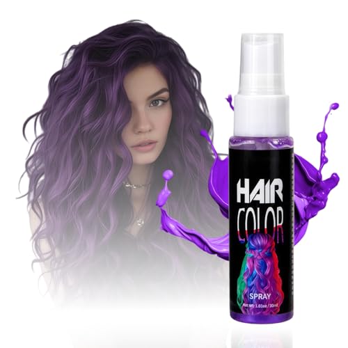 Vibrant Purple Temporary Hair Dye Easy Wash-Out Color for Cosplay Halloween Parties & Festivals Instant Styling Safe for All Hair Types