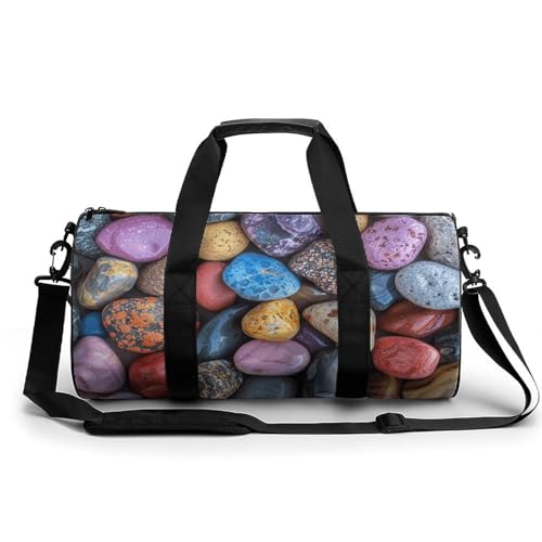 Sac de sport de voyage 45cm avec compartiment à chaussures motif palmier tropical noir et blanc