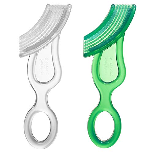 Brilliant-Babys-1st-Toothbrush-Silicone-First-Toothbrush-for-Babies-and-Toddlers-Kids-Love-Them-GreenClear-2-Count