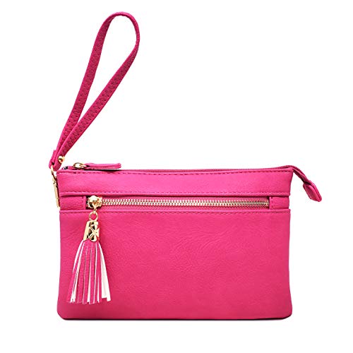Image of Solene Women's Lightweight Multi Compartment Wristlet Clutch Wallet Crossbody Bag