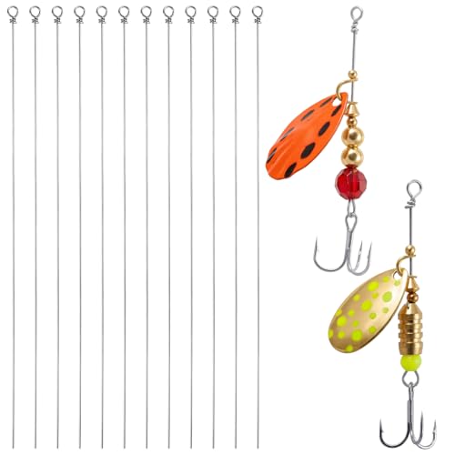 100PCS Fishing Wire Spinner Stainless Steel Lure Making Supplies Fish Wire Shaft Kit for Hanging Fishing Spinners Rigs for Crafts - 0.8 * 16cm