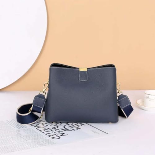 Image of Small Women Soft Genuine Leather Shoulder Bag Crossbody Purses for Lady Bucket Handbag