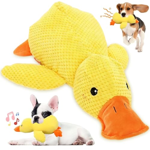 OZXVXZO Canard Anti-Stress pour Chien, Canard Jouet Anti-Stress, Canards en Peluche Jouet pour Chiens, Canards Jouet Interactif pour Chien pour Petits, Moyens et Grands, 29x23cm
