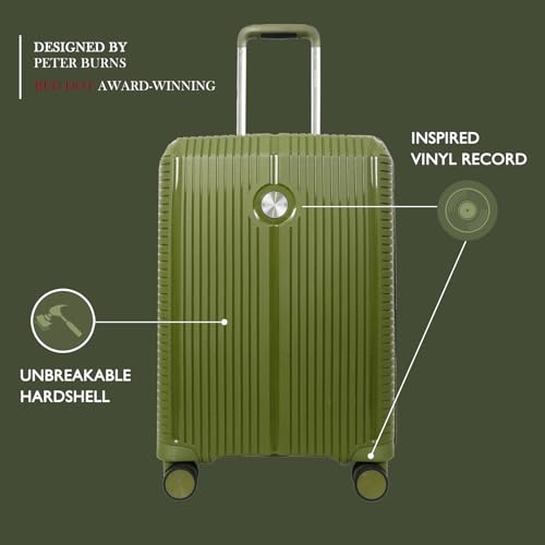 Image of Verage Rome Luggage Set Suitcase,Hardside Lightweight Durable Suitcase with Spinner Wheels, Moss green, Carry-On 20-Inch (Standard), Hardside Expandable Carry on Luggage With Spinner Wheels