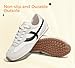 LUCKY STEP Women's Fashion Sneakers - Casual Retro Running Shoes - Non Slip Lightweight Trendy Comfortable Walking Footwear(7 M US White/Grey/Black)