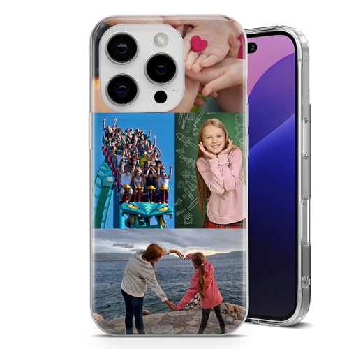 Image of SaRosa print Personalised Phone Case for iPhone 5 / 5s / SE 2016 Cute Picture Your Own Collage Stylish Design Perfect Idea Clear Soft Gel Cover - Four Photos