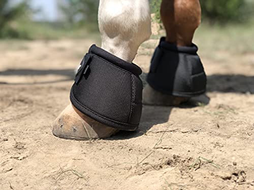 Image of 2520D Horse Bell Boots No-Turn Horse Bell Boots, Equine Ballistic Hoof Overreach Bell Boot, Pair
