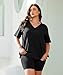 RITERA Plus Size Women Lounge Sets Soild Black Summer Outfits T-Shirt Top And Biker Short Set 2 Piece Matching Tracksuit Fashion Oversize V Neck Shirts Set 2XL 18W 20W