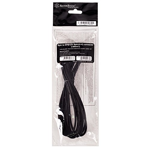 Image of SilverStone Technology PP07-EPS8B Individually Sleeved Extension Cable (Compatible with All PC Power Supplies), 8pin EPS, SST-PP07-EPS8B-X