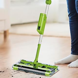 Swivel Sweeper Balai sans fil avec fonction de balayage - Sans fil, sans sac & rechargeable - Balai de sol avec articulation articulée ménageant le dos & rotation à 360° - Flexibilité maximale