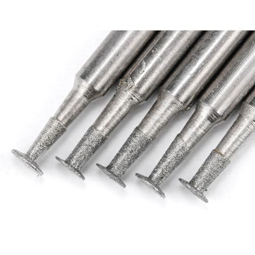 5 piezas fresas diamantadas cabeza disco plano 2.5mm miniatura 4