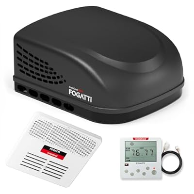 FOGATTI Ducted RV Air Conditioner 15000 BTU - Quiet Rooftop AC Unit, All-in-One Design, Ducted RV AC Unit Black, Easy Install for Campers & Trailers, 115V Black