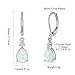 CiNily Womens Opal Dangle Earrings Leverback Drop Earrings 14K White Gold Plated Teardrop Gemstone Earrings