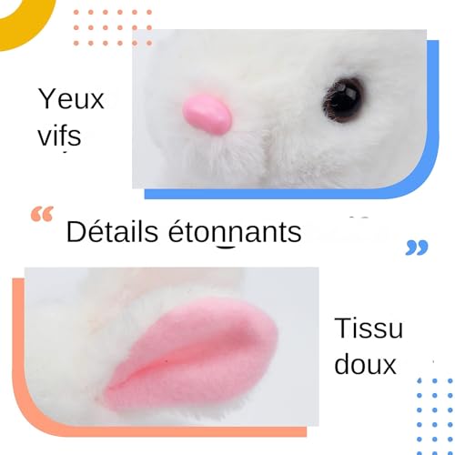 Peluche interactive lapin de Pâques animée avec sons et mouvements réalistes - 6