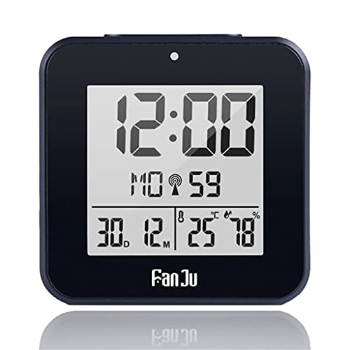 QUEAWOQ デジタル スヌーズ 目覚まし時計 ラジオ デュアルアラーム 自動バックライト 電子 温度 湿度 オフィス テーブル タイム ギフト タコの足