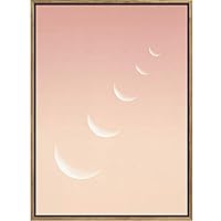 SIGNWIN Framed Canvas Wall Art Orange Sky with Moon Nature Clouds Photography Modern Art Contemporary Relax/Calm for Living Room, Bedroom, Office - 16