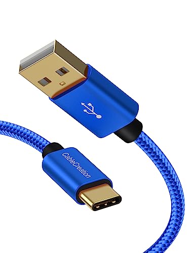 CableCreation 2FT USB to USB C Cable, Blue USB A to USB C Cable 3A Fast Charging Braided USB C Male to USB Male Cable for Power Bank, Galaxy S23, iPad Pro iPad mini S22 S21 Z Flip, etc, Blue