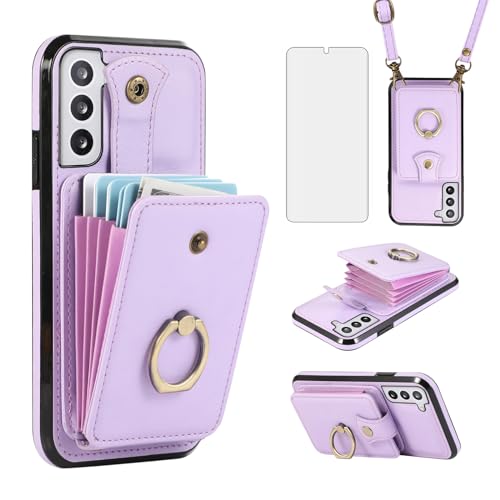 Étui Samsung S21 FE 5G pour femmes avec porte-carte et cordon chic