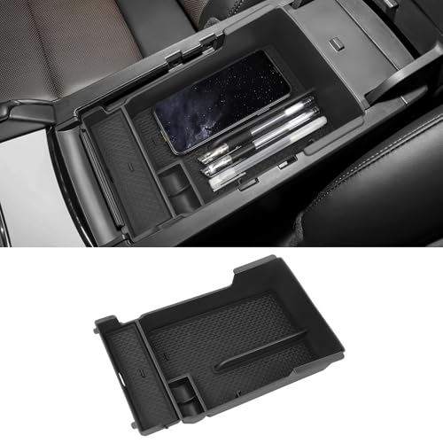 Hugeek Center Console Organizer Tray Compatible with Mazda 3 Accessories 2019-2025 2026 Armrest Storage Box ABS Console Insert Tray Container
