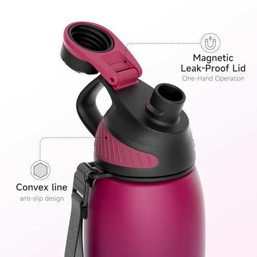 Image of Fjbottle Insulated Stainless Steel Water Bottle, 24 Oz Leakproof Water Bottles, Ice Reusable Tumbler, Double Wall Vacuum Jug, Lightweight Durable for Traveling & Sports, Workout, 24oz