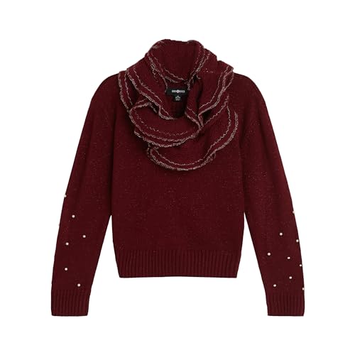 Amy Byer Girls' Pullover Sweater with Scarf