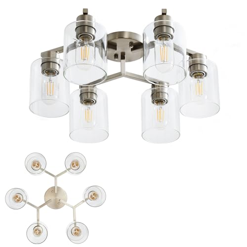 YYT Light Fixtures for Dining Room 6-Light Semi Flush Mount